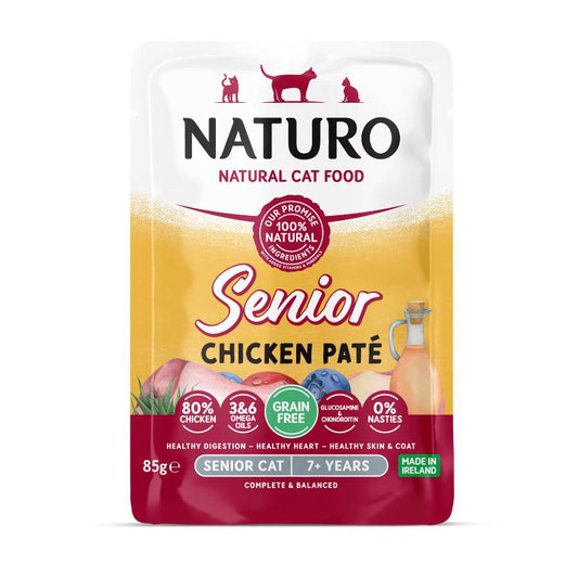 Naturo Gato Senior Pate De Pollo 85g X 12 Sobres De Comida Humeda_0