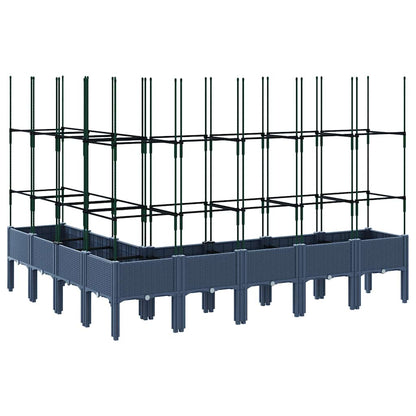Jardinera Con Enrejado Pp Azul Gris 200x160x142,5 Cm_4