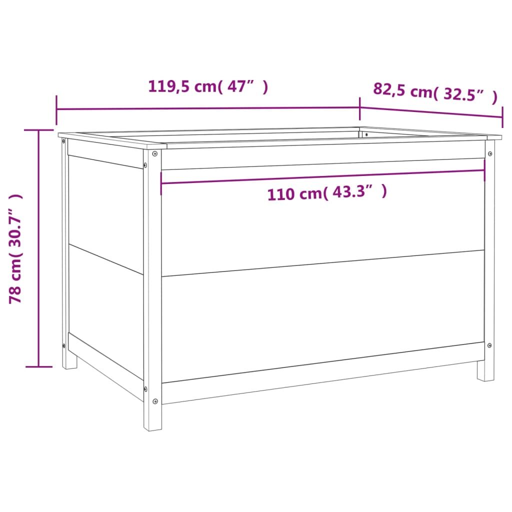 Vidaxl Arriate Elevado De Jardín Madera Abeto Douglas 119,5x82,5x78 Cm_2