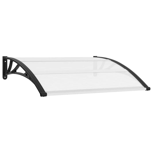 Marquesina Para Puerta Pc Negro Y Transparente 120x75 Cm_0