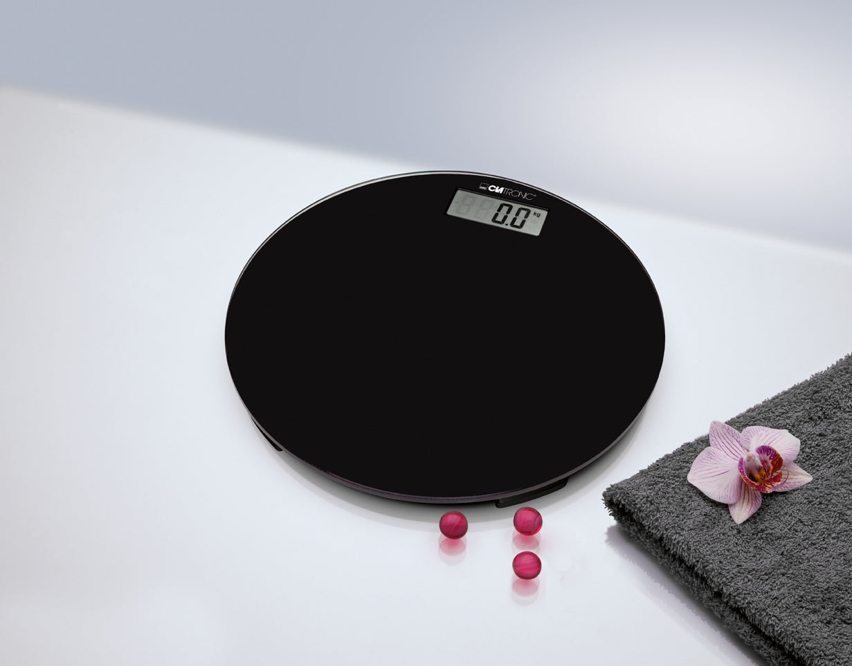 Báscula De Baño Digital Cristal Templado, Alta Medición 150 Kg 100 G, Apagado Automático Clatronic Pw 3369 Negro_1