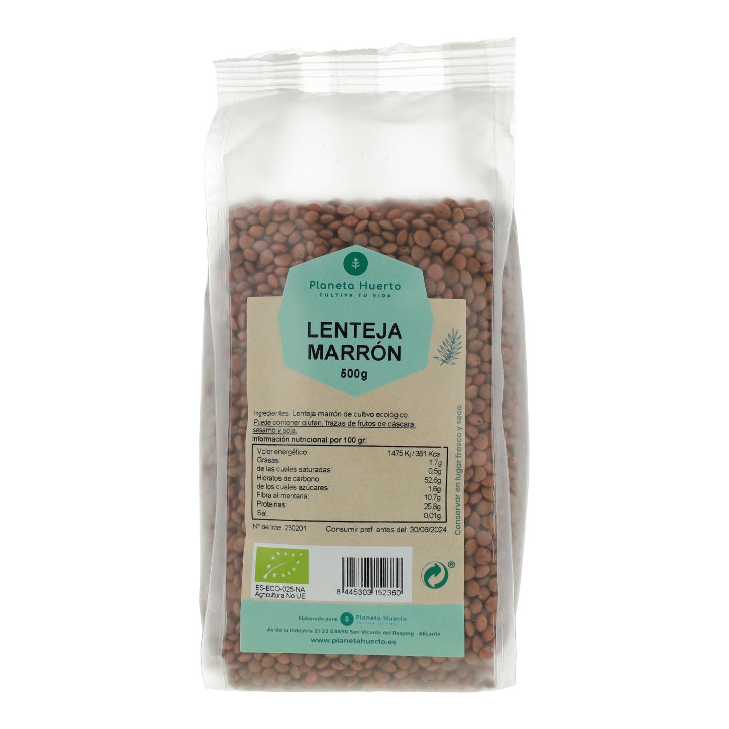 Lentejas marrones ECO Planeta Huerto 500 g
