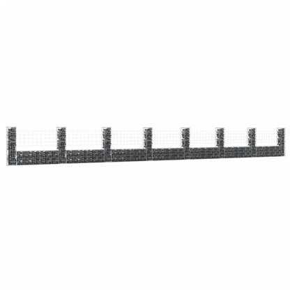 Cesta De Gaviones Forma De U 8 Postes De Hierro 860x20x100 Cm / Vetonek_4
