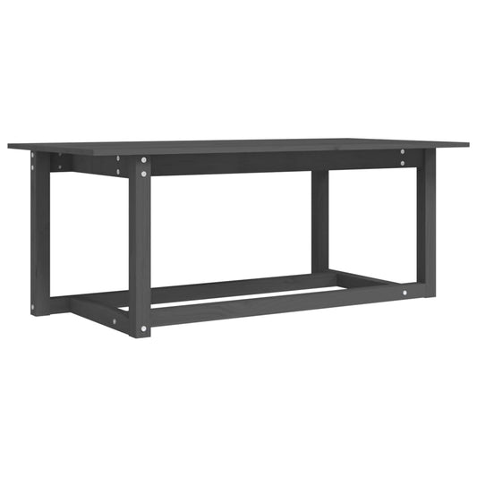 Mesa De Centro De Madera Maciza De Pino Gris 110x55x45 Cm_0