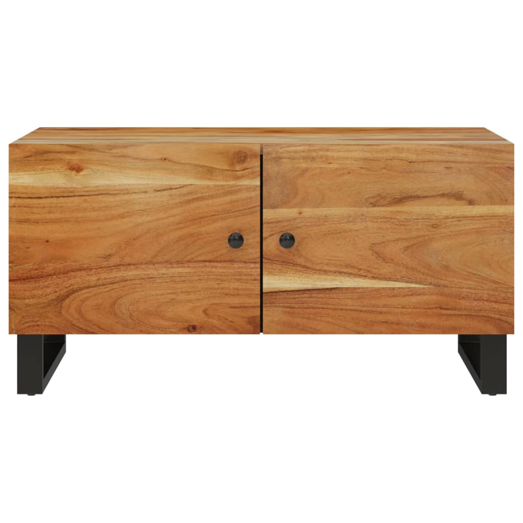 Mesa De Centro Madera Maciza Acacia Y Contrachapada 80x50x40 Cm_2