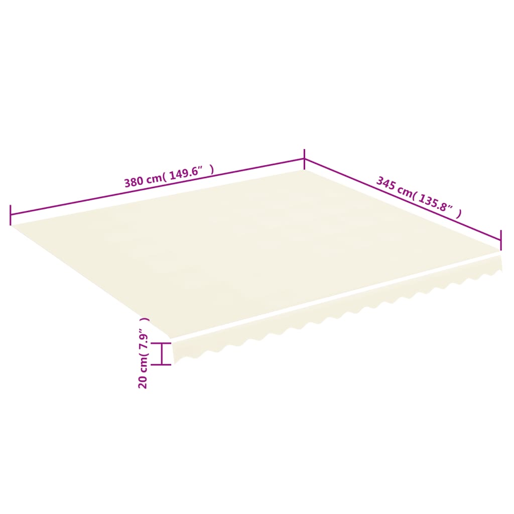 Tela De Repuesto Para Toldo Crema 4x3,5 M Poliéster_5