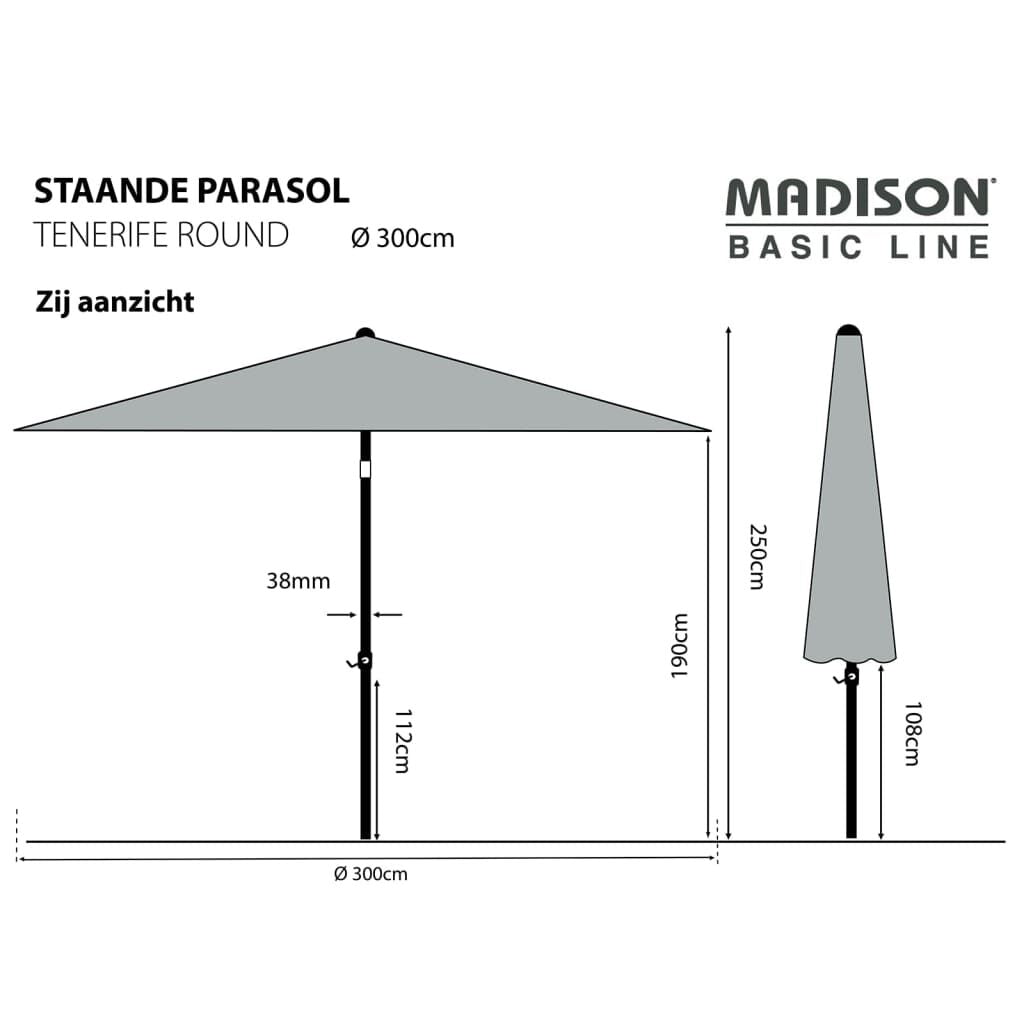 Madison Sombrilla De Jardín Redonda Tenerife Verde Manzana 300 Cm_2