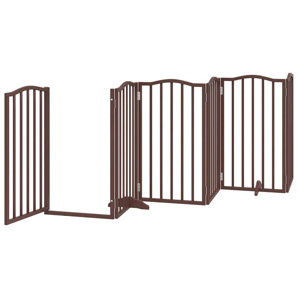 Vidaxl Puerta Para Perros Plegable 6 Paneles Álamo Marrón Roble 300 Cm_3