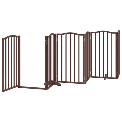 Vidaxl Puerta Para Perros Plegable 6 Paneles Álamo Marrón Roble 300 Cm_3