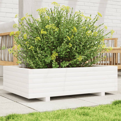 Jardinera De Madera Maciza De Pino Blanco 90x40x26,5 Cm_1