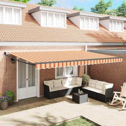Toldo Retráctil Crema 500 X 300 X 165 Cm Poliéster Y Metal_1