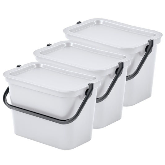 Set De 3 Papeleras moda 5l Blanco Con Asa_0