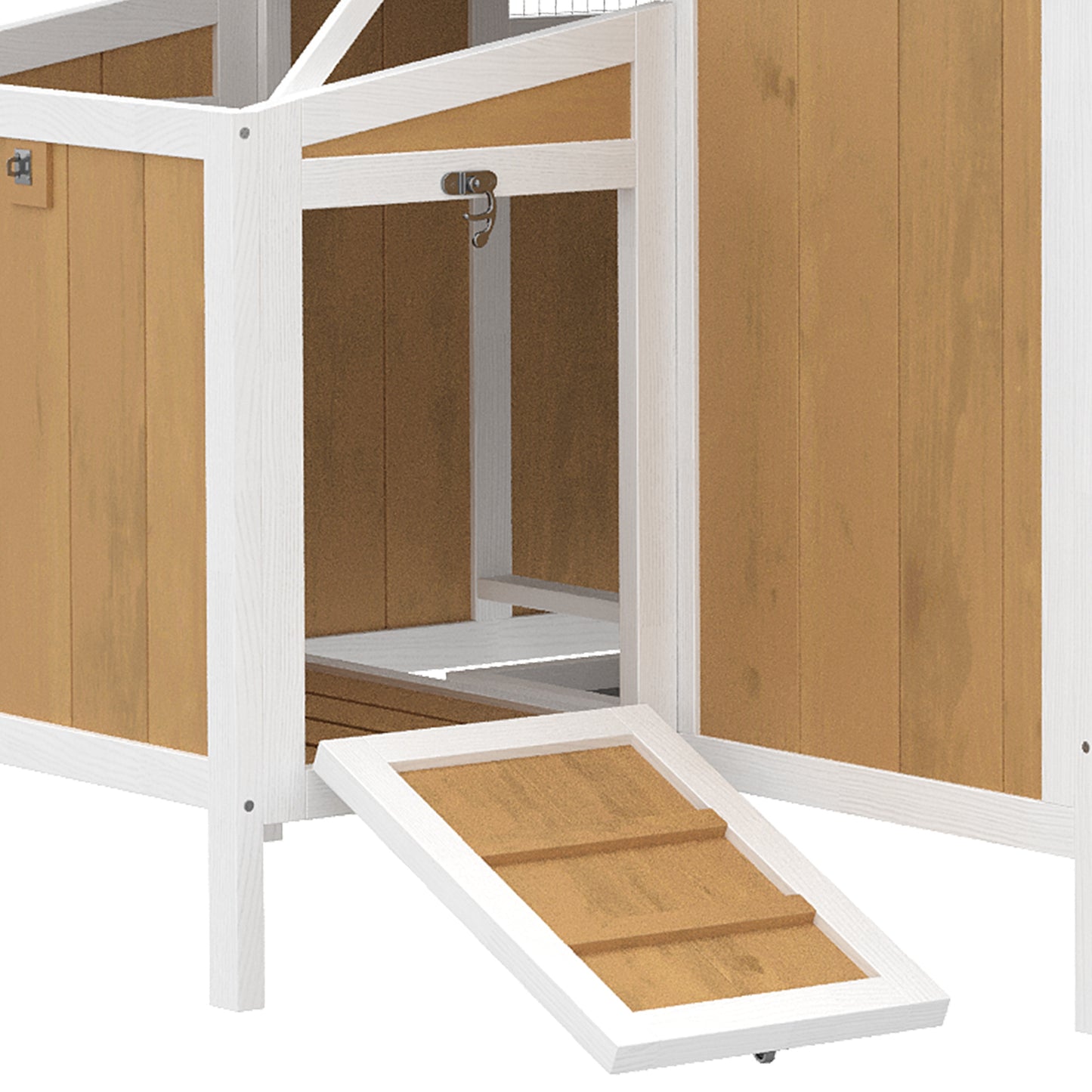Pawhut Gallinero Para Exterior De Madera 145x90x92 Cm Para 2-4 Gallinas Amarillo_4