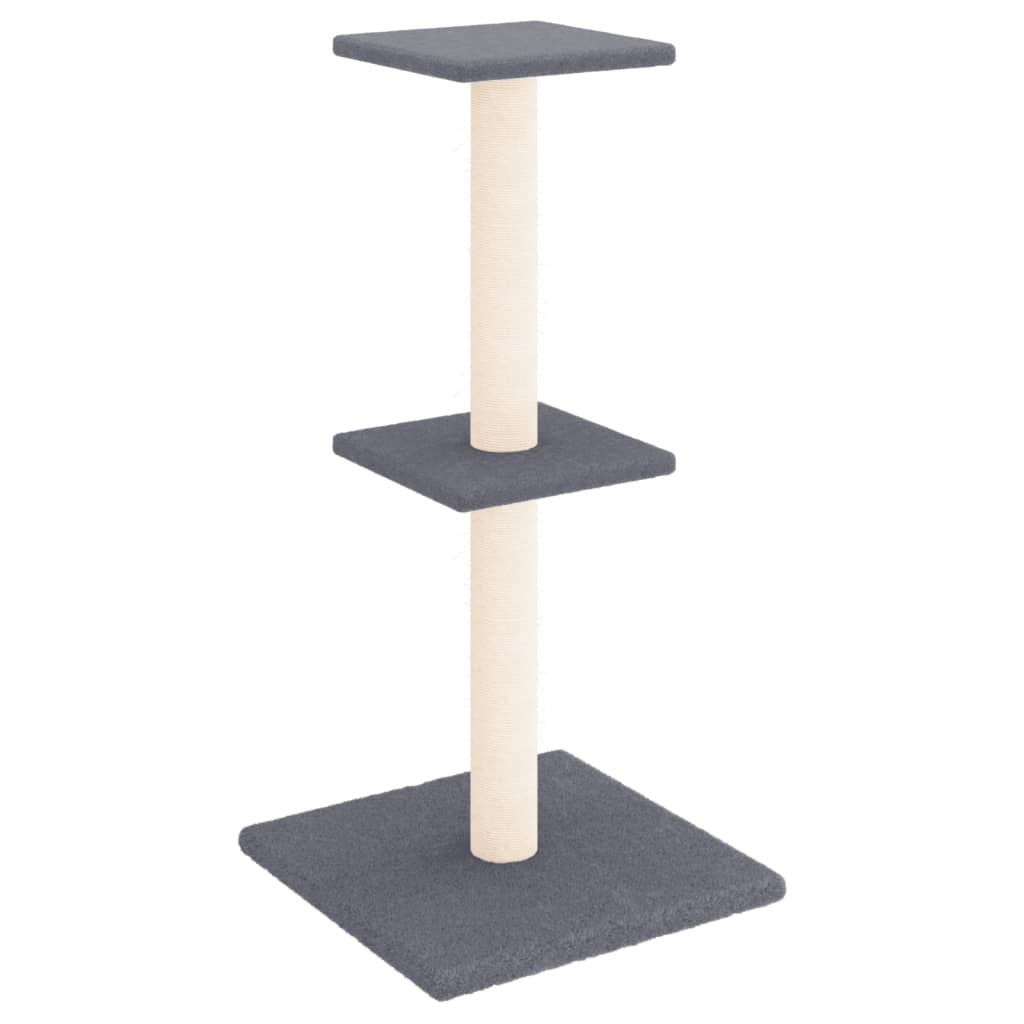 Rascador Para Gatos Con Postes De Sisal Gris Oscuro 73 Cm_0