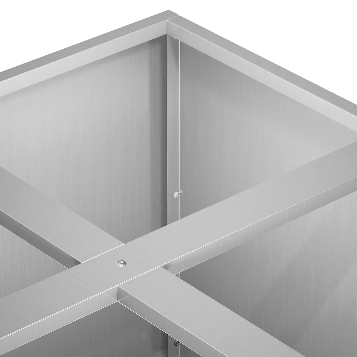 Macetero De Jardín Plateado 100 X 100 X 30 Cm Acero Galvanizado_4