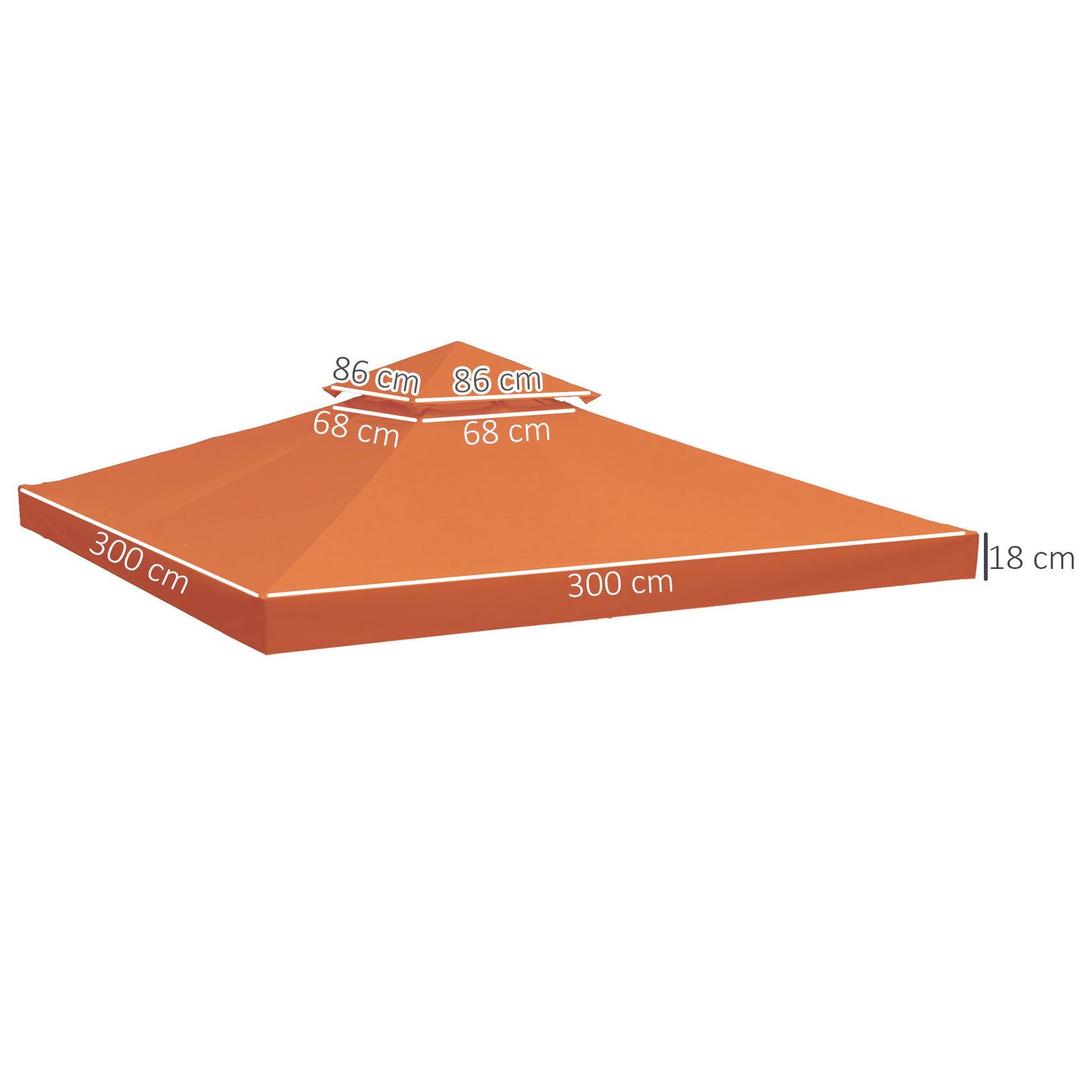 Outsunny Techo De Reemplazo 3x3m Para Estructura De Carpa Cenador Rojo_2