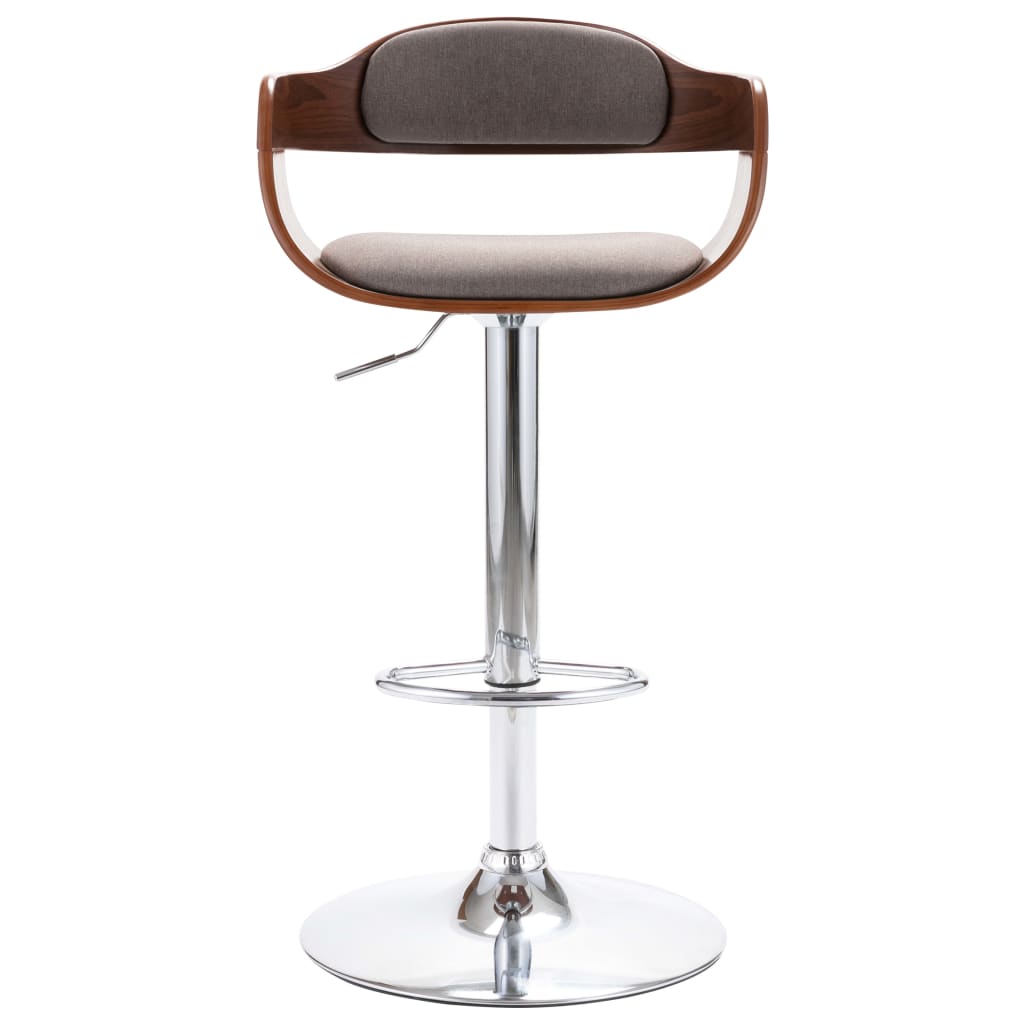 Taburete De Cocina Madera Contrachapada Y Tela Gris Taupe_0