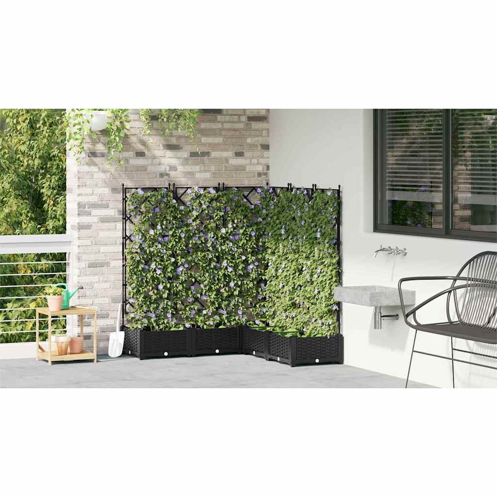 Macetero De Jardín 5 Uds. Negro 120 X 120 X 125,5 Cm Pp_3