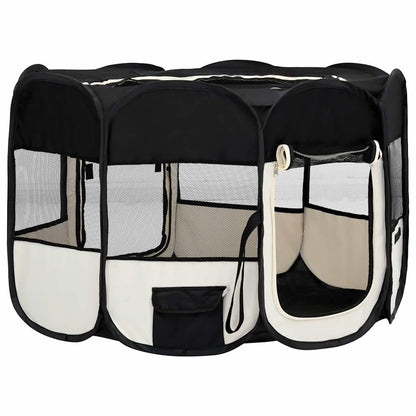 Parque De Perros Plegable Y Bolsa Transporte Negro 110x110x58cm_2