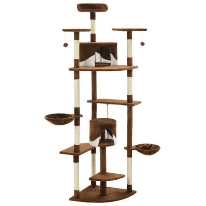 Vidaxl Rascador Para Gatos Con Poste De Sisal Marrón Y Blanco 203 Cm_2