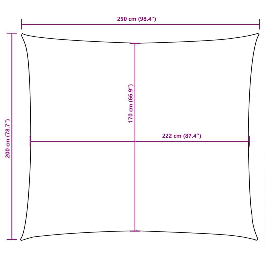 Vidaxl Toldo De Vela Rectangular Tela Oxford Gris Antracita 2x2,5 M_2