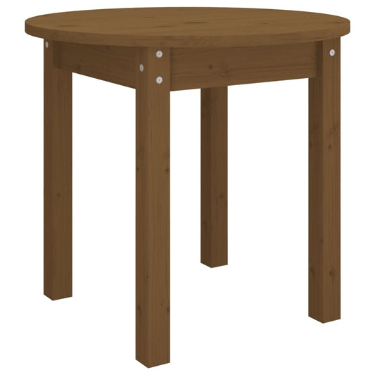 Mesa De Centro De Madera Maciza De Pino Marrón Miel Ø 45x40 Cm_0