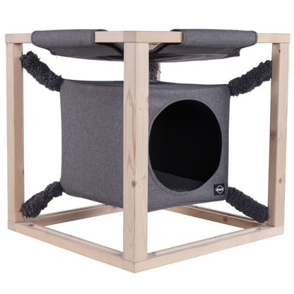 Quapas! Cama Para Gatos Con Hamaca Catcube Gris M 54x54x54 Cm_3
