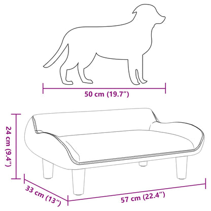 Cama Para Perros De Terciopelo Azul 70x40x24 Cm / Vetonek_2