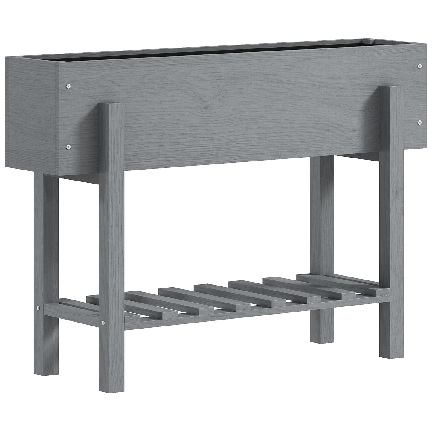 Outsunny Huerto Urbano De Madera Con Estante 100x30x70,5 Cm Gris_0