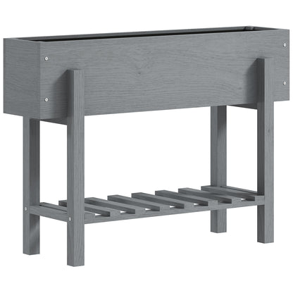 Outsunny Huerto Urbano De Madera Con Estante 100x30x70,5 Cm Gris_0