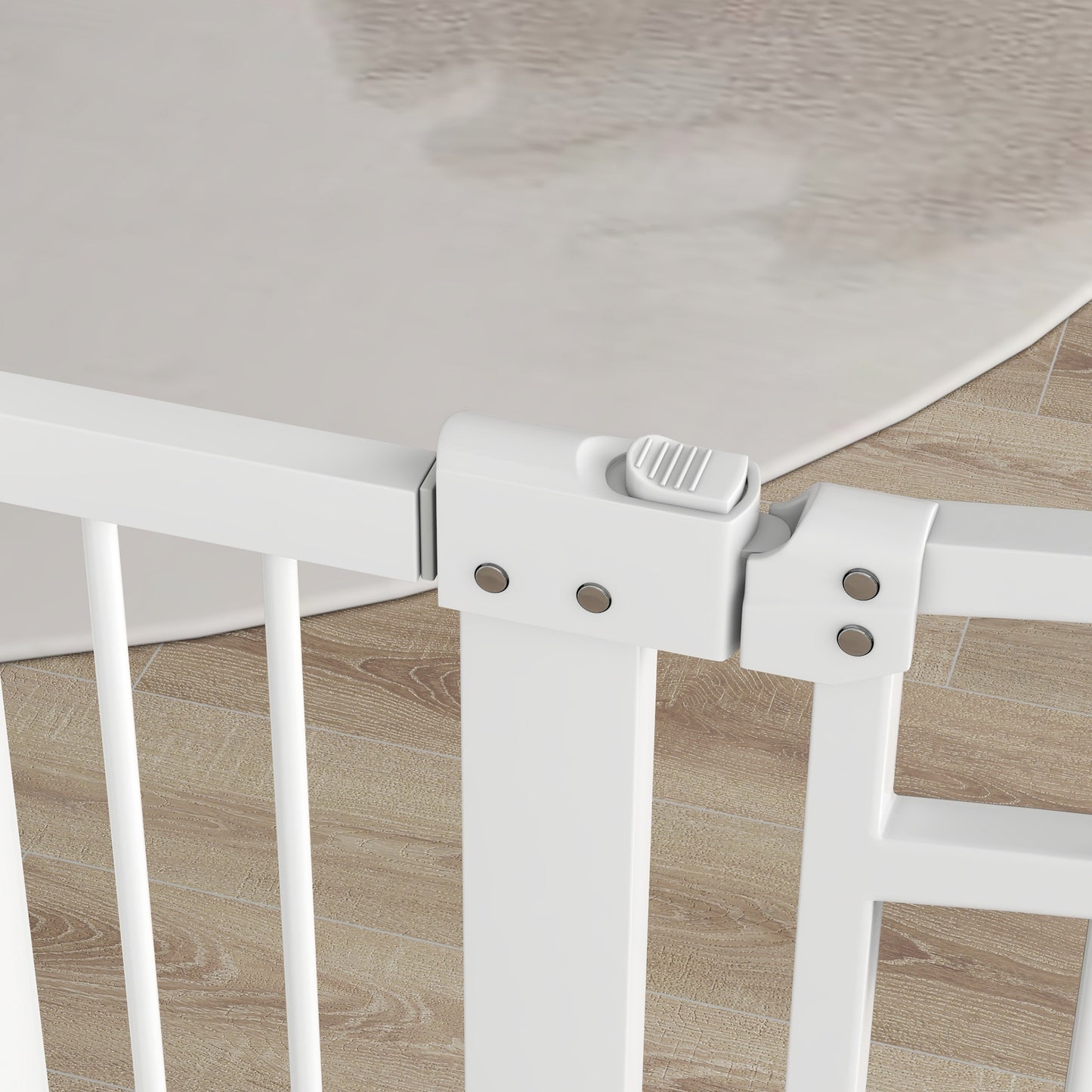 Pawhut Barrera De Seguridad Para Perros Con Ancho Ajustable 76-104 Cm Blanco_3