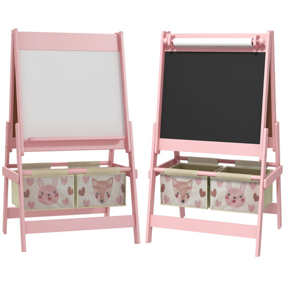 Aiyaplay Caballete Para Niños 3 En 1 Doble Cara Rollo De Papel 54x46,5x93cm Rosa_0