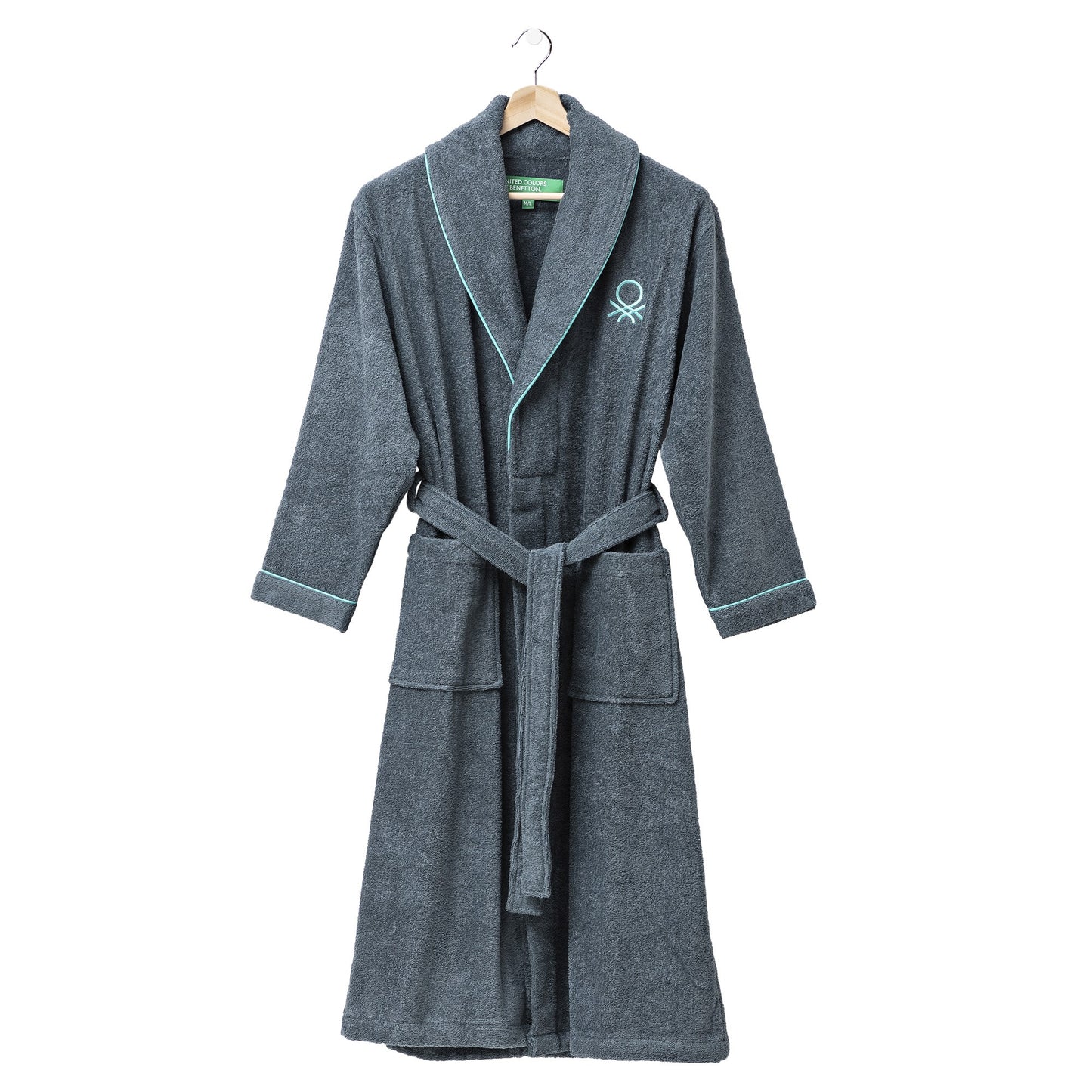 Albornoz L/xl 360gsm 100%algodon Gris Oscuro Casa Benetton_5