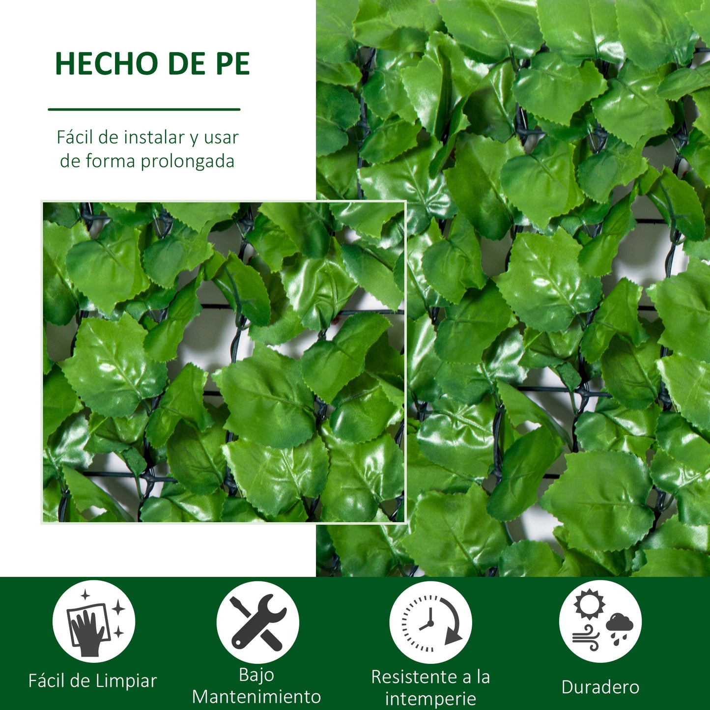 Outsunny Seto Artificial En Rollo 3x1m Para Valla Balcón Barandilla Valla De Privacidad Planta Decorativa Pe_3