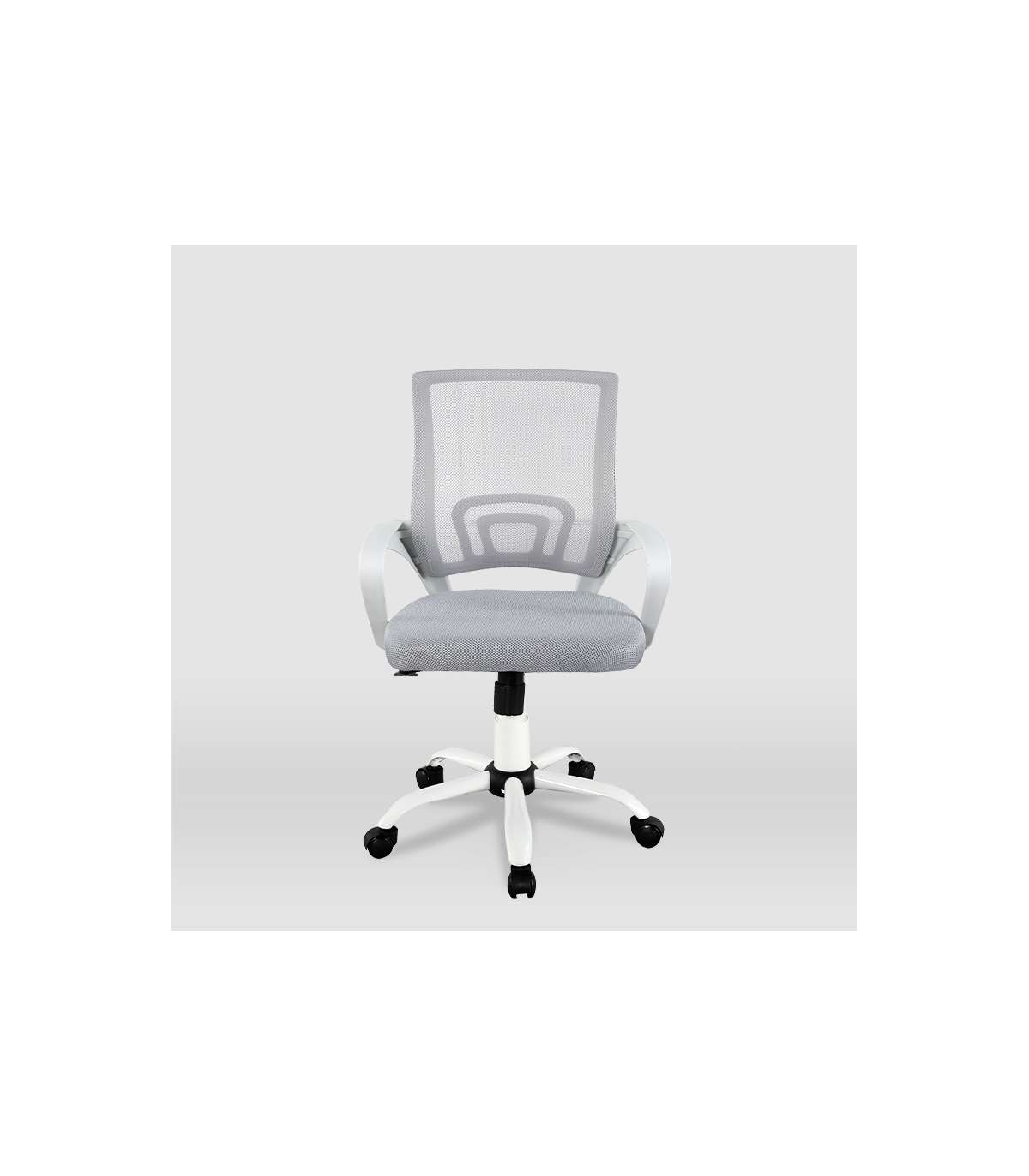 Silla De Estudio Juvenil Martina En Gris Y Blanco. Alto: 88-98, Ancho: 57, Fondo: 53.5._0
