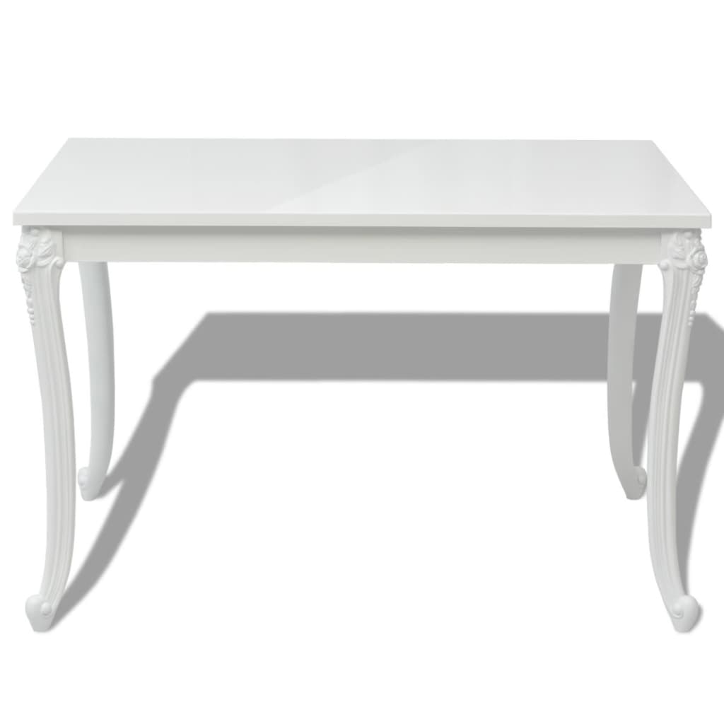 Mesa De Comedor Blanco Brillante 116x66x76 Cm_1