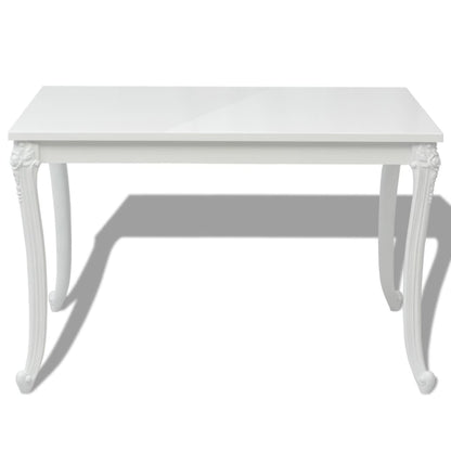 Mesa De Comedor Blanco Brillante 116x66x76 Cm_1