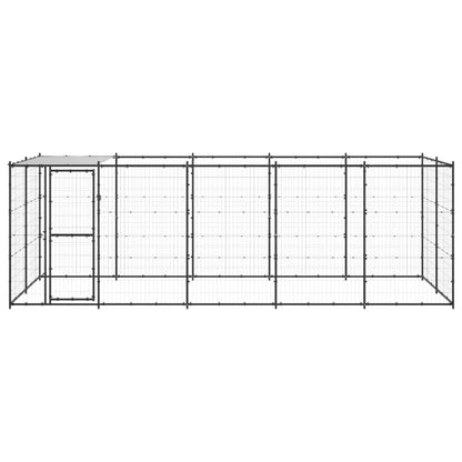 Vidaxl Perrera De Exterior De Acero Con Techo 12,1 M²_1
