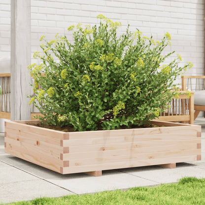 Jardinera Madera Maciza De Pino 100x100x26,5 Cm_1