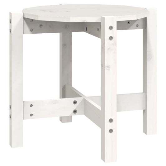 Mesa De Centro De Madera Maciza De Pino Blanco Ø52,5x45 Cm_0