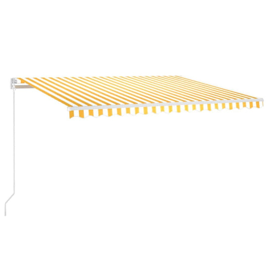 Toldo Retráctil Automático Amarillo Y Blanco 450x300 Cm_0