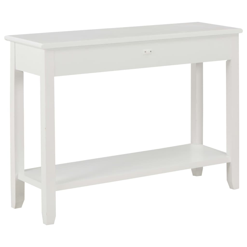 Mesa Consola De Madera Blanco 110x35x80 Cm_2