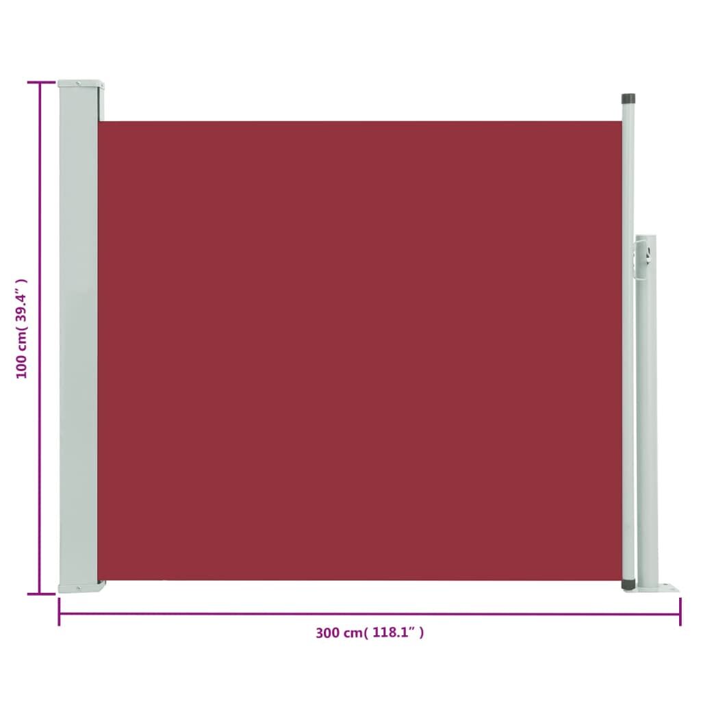 Vidaxl Toldo Lateral Retráctil De Jardín Rojo 100x300 Cm_2