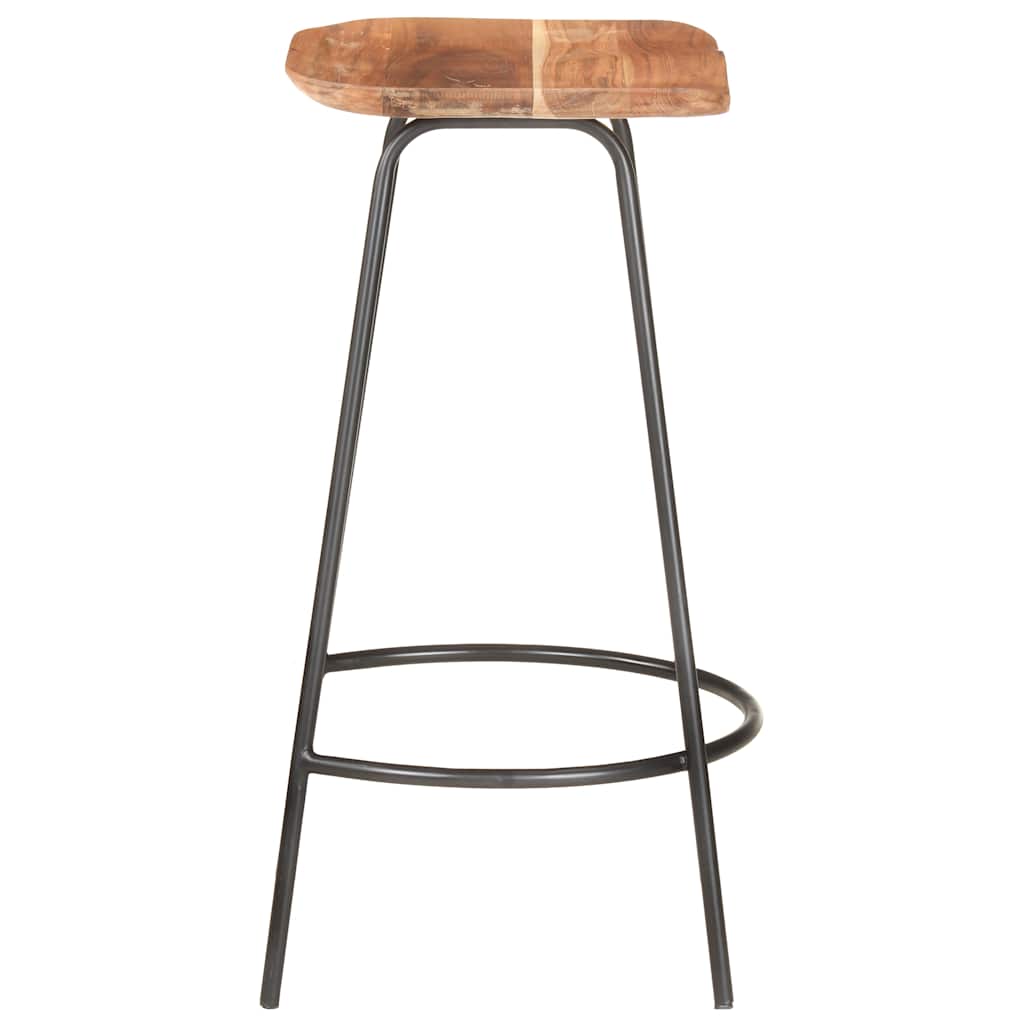 Taburetes De Cocina 2 Unidades Madera Maciza De Acacia_2