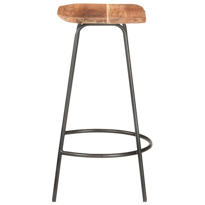 Taburetes De Cocina 2 Unidades Madera Maciza De Acacia_2