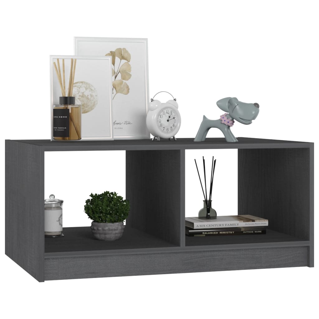 Mesa De Centro De Madera Maciza De Pino Gris 75x50x33,5 Cm_2