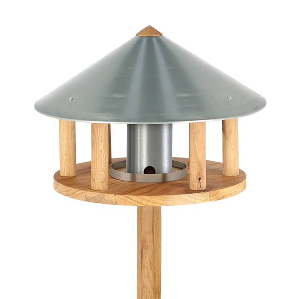 Esschert Design Mesa Para Pájaros Con Silo Y Tejado Redondo Color Cinc / Vetonek_2