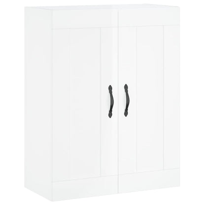 Aparador Alto Madera Contrachapada Blanco Brillo 69,5x34x180 Cm_5