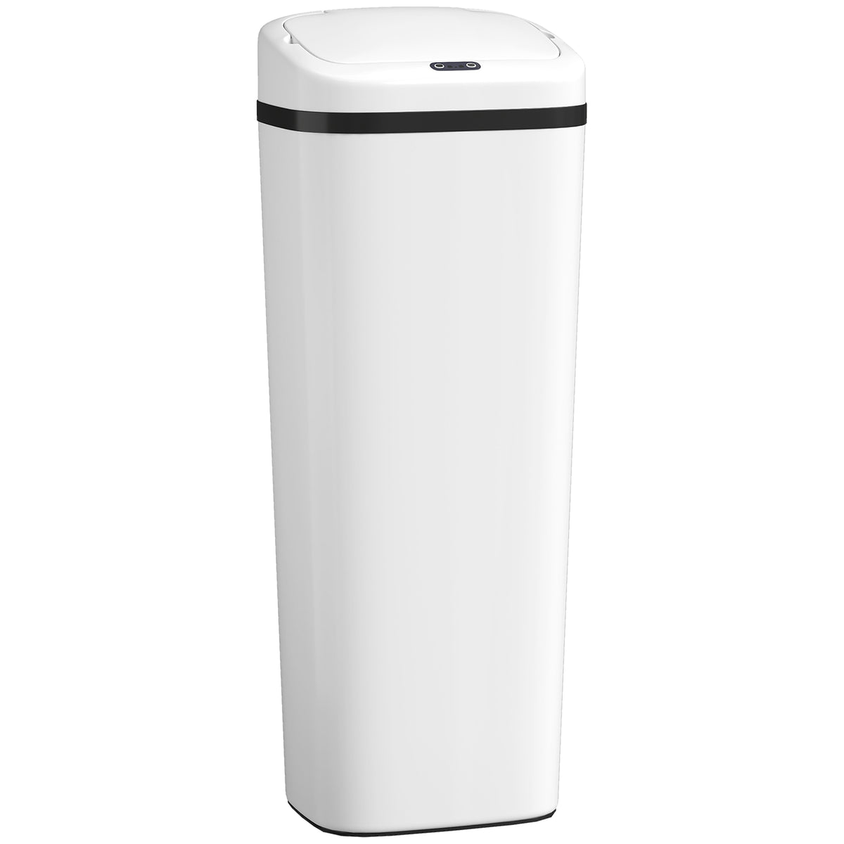 Balde De Lixo Homcom Aço Inoxidável, Abs Branco 33x25x84 Cm_0