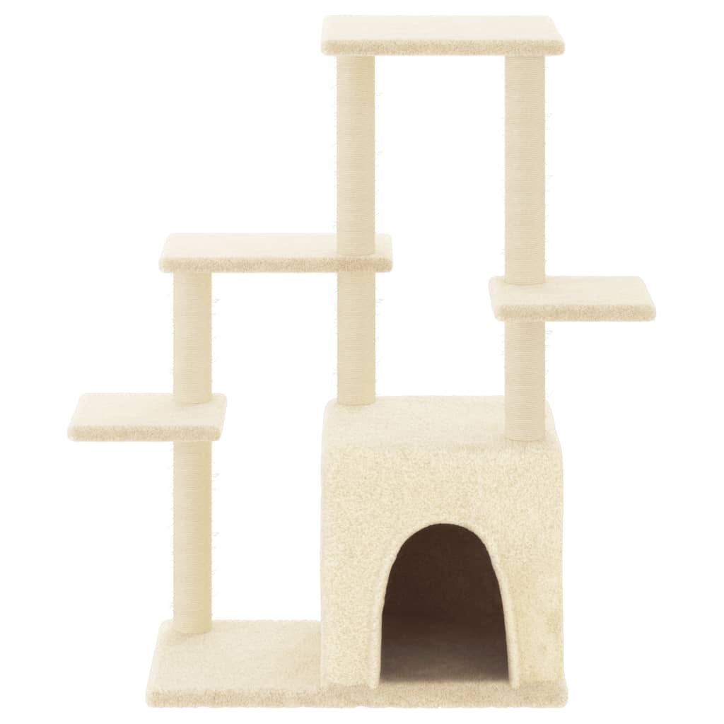 Rascador Para Gatos Con Postes De Sisal Color Crema 97,5 Cm_2